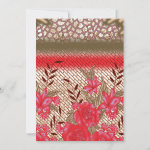 Intricate fabric design featuring floral patterns  holiday card
