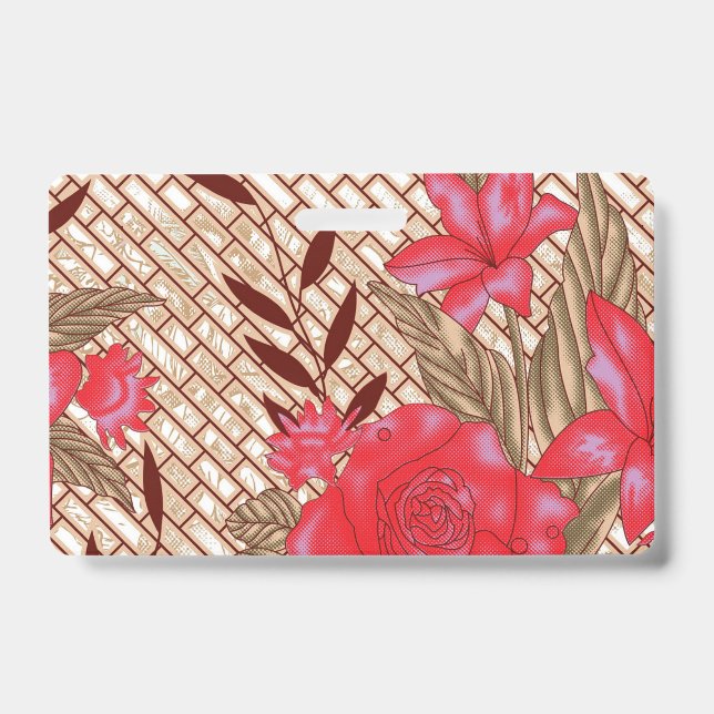 Intricate fabric design featuring floral patterns  ID badge (Front)