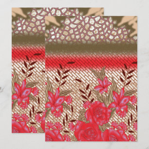 Intricate fabric design featuring floral patterns  invitation