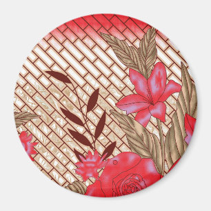 Intricate fabric design featuring floral patterns magnet