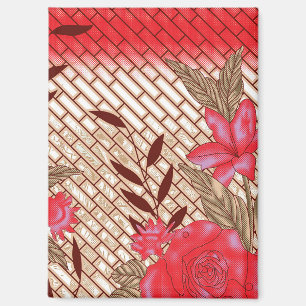 Intricate fabric design featuring floral patterns  magnet