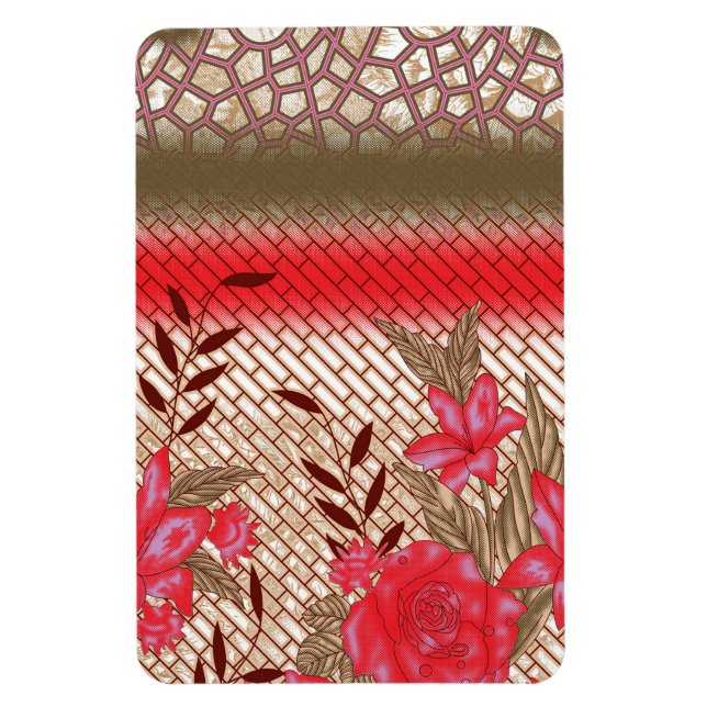 Intricate fabric design featuring floral patterns  magnet (Vertical)