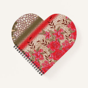 Intricate fabric design featuring floral patterns  notebook