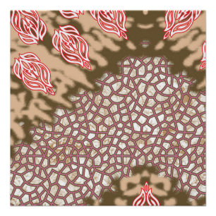 Intricate fabric design featuring floral patterns poster