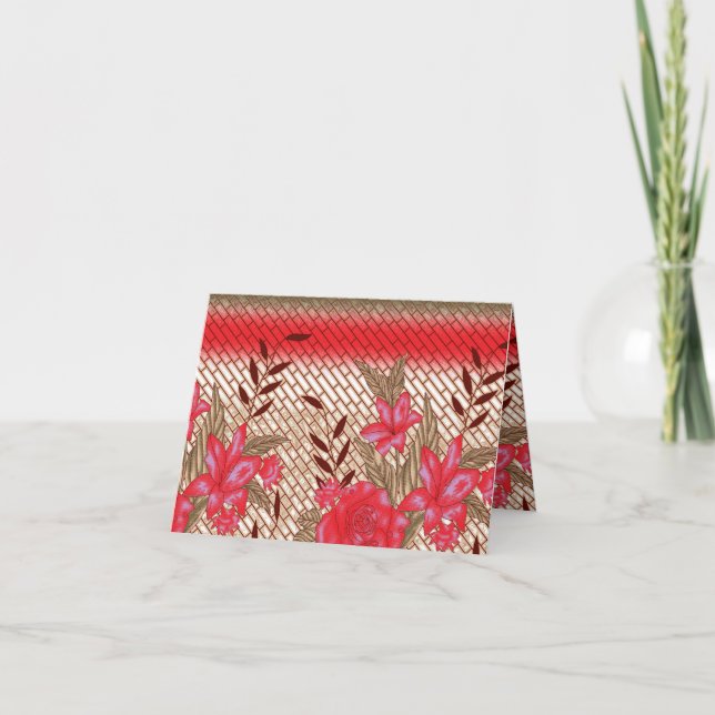 Intricate fabric design featuring floral patterns  thank you card (Front)