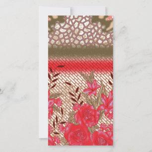 Intricate fabric design featuring floral patterns thank you card