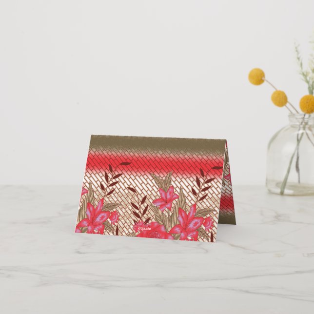 Intricate fabric design featuring floral patterns  thank you card (Back)