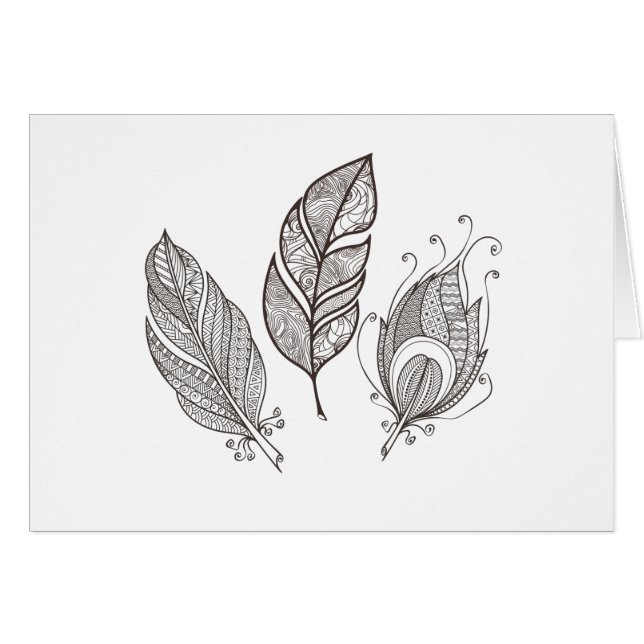 Intricate Feather Doodle (Front Horizontal)