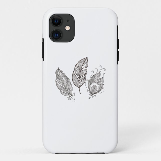 Intricate Feather Doodle Case-Mate iPhone Case (Back)