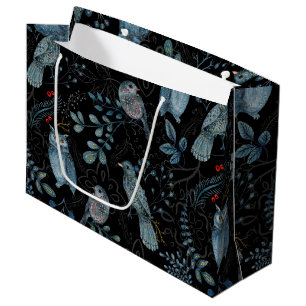 Intricate  floral and paisley  pattern  large gift bag