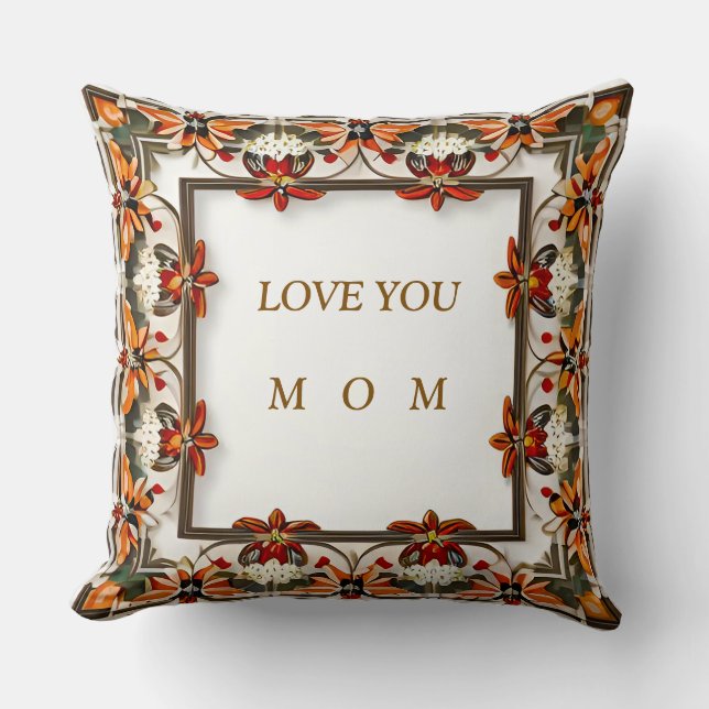 Intricate Floral Frame Design Cushion (Front)