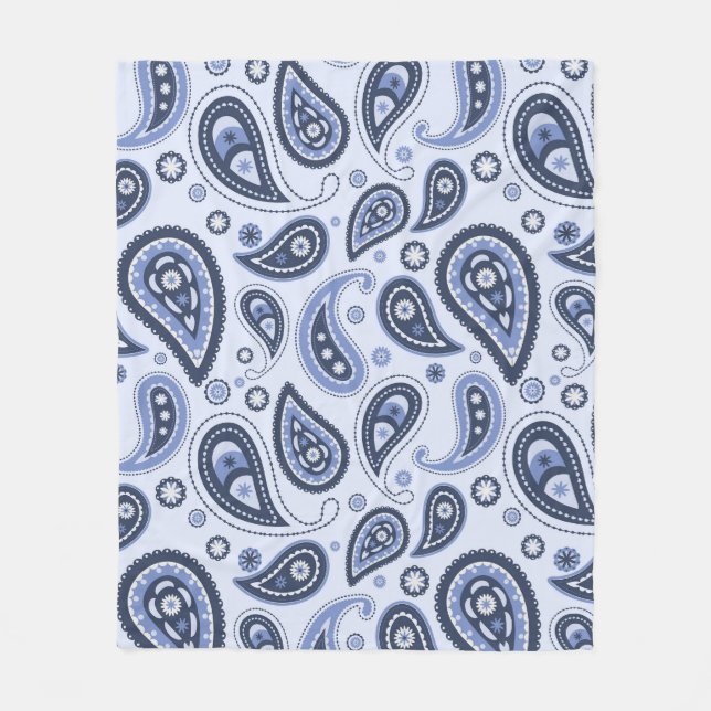 Intricate Floral Paisley Print Design Fleece Blanket (Front)