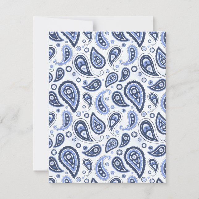 Intricate Floral Paisley Print Design RSVP Card (Front)