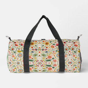 Intricate floral pattern duffle bag