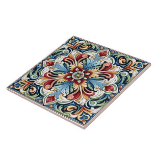 Intricate Floral Tile Design