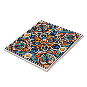 Intricate Floral Tile Design