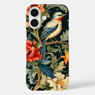 Intricate Floral with Bird iPhone 16 Case