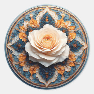Intricate Flower Design Classic Round Sticker