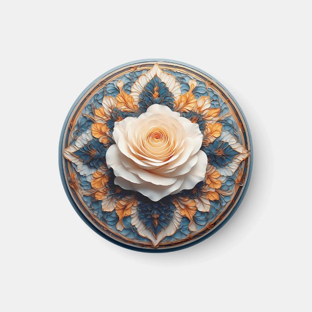 Intricate Flower Design Magnet (Front)