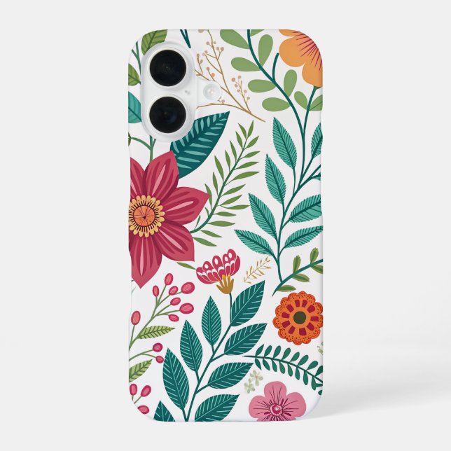 INTRICATE FOREST BLOOM PRINTS iPhone 16 CASE (Back)