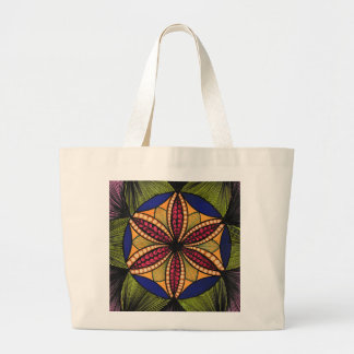 Intricate Geometric Flower Mandala Canvas Tote Bag