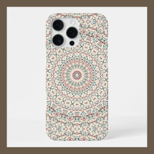 Intricate Geometric Mandala in Teal, Rose, & Sand iPhone 16 Pro Max Case