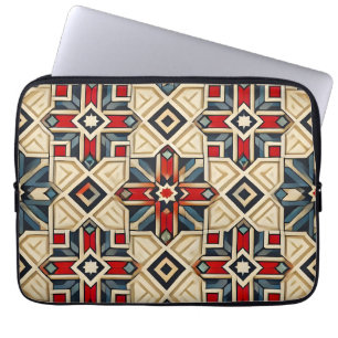 Intricate Geometric Pattern with Bold Colours Laptop Sleeve