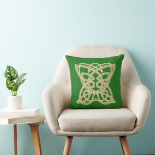 Intricate Gold Celtic Butterfly   Throw Pillow