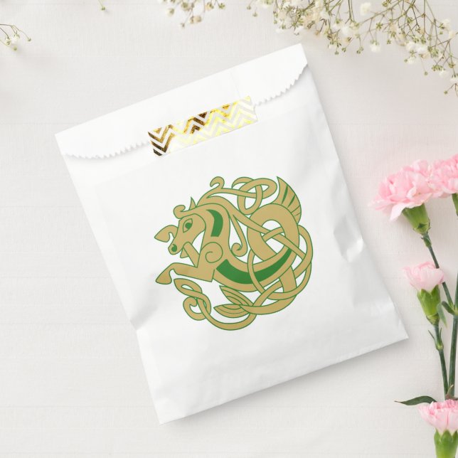 Intricate Gold Celtic Horse  Favour Bags (Sealed)