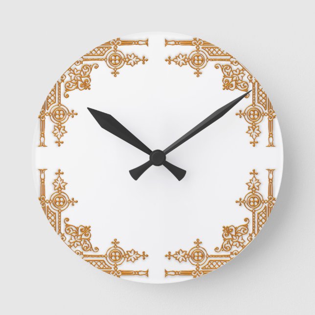 Intricate Gold Round Clock (Front)