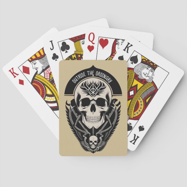 Intricate Gothic Skull Illustration Playing Cards (Back)