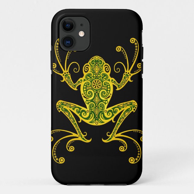 Intricate Green and Black Tree Frog Case-Mate iPhone Case (Back)