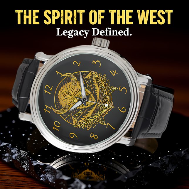 Intricate Illustration of a Gold Bison in Nature Watch (Creator Uploaded)