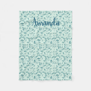 Intricate Ivy Botanical Pattern Fleece Blanket
