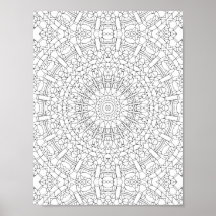 Intricate Kaleidoscope Mandala Colouring Page
