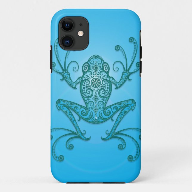 Intricate Light Blue Tree Frog Case-Mate iPhone Case (Back)