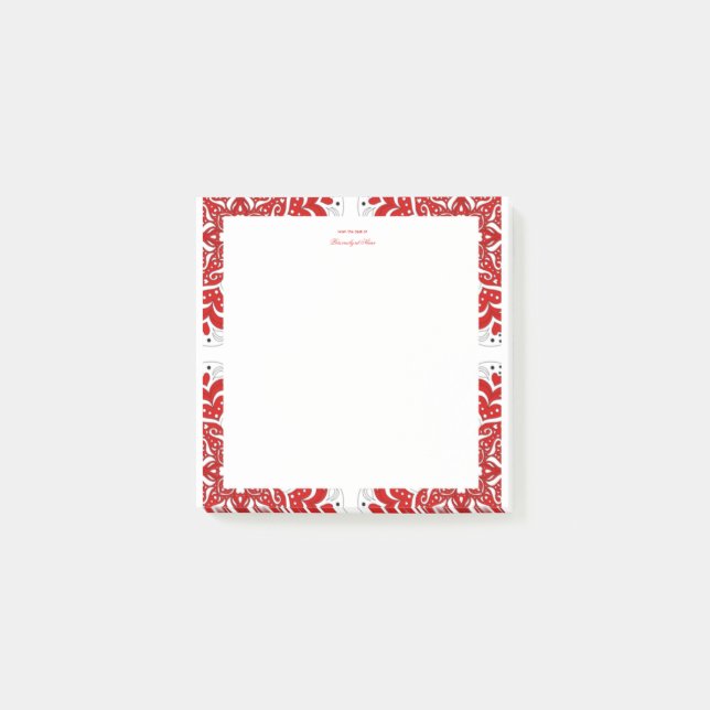 Intricate Love Notes - Red - Post It (Front)