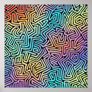 Intricate Luminous Tessellation Wallpaper Poster