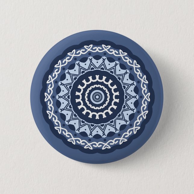 Intricate Mandala Design button (Front)