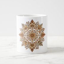 Intricate Mandala Floral Brown Tones Art