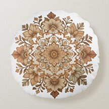 Intricate Mandala Floral Brown Tones Art