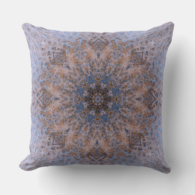 Intricate Mandala Lavender and Dusty Clay Boho Cushion (Front)