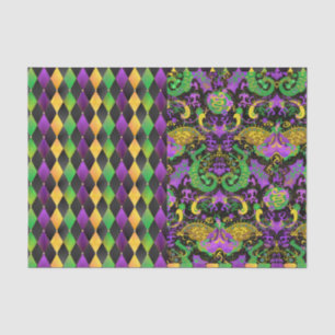 Intricate Mardi Gras Colours Dragon, Diamond Tissue Paper