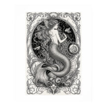 Intricate mermaid illustration