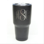 Intricate Monogram 30 oz. Stainless Steel Tumbler<br><div class="desc">Monogram 3 Letters - 30 oz - Stainless Steel Tumbler with a Clear Lid - Choice of Colors and Letters - Personalized Custom Engraved - Birthday,  Anniversary,  Bridesmaid,  Groomsmen,  Bridal Party Gift. •	*Laser Engraved Not a Vinyl Decal*</div>