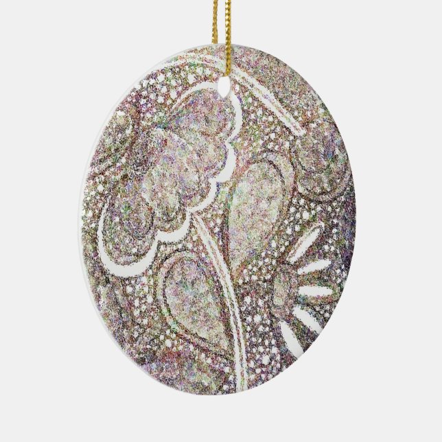 Intricate Mosaic Floral Design Ceramic Tree Decoration (Right)