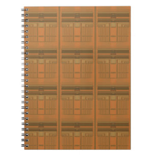 Intricate Orange Deco Geometric Spiral Notebook