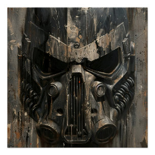 Intricate ornate helmet, a masterpiece of medieval poster