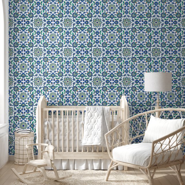 Intricate Ottoman Turkiye Iznik Floral Pattern  Wallpaper (Kids)