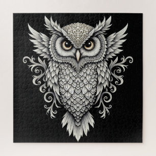 Intricate Owl Mandala Puzzle - Detailed Bird Art